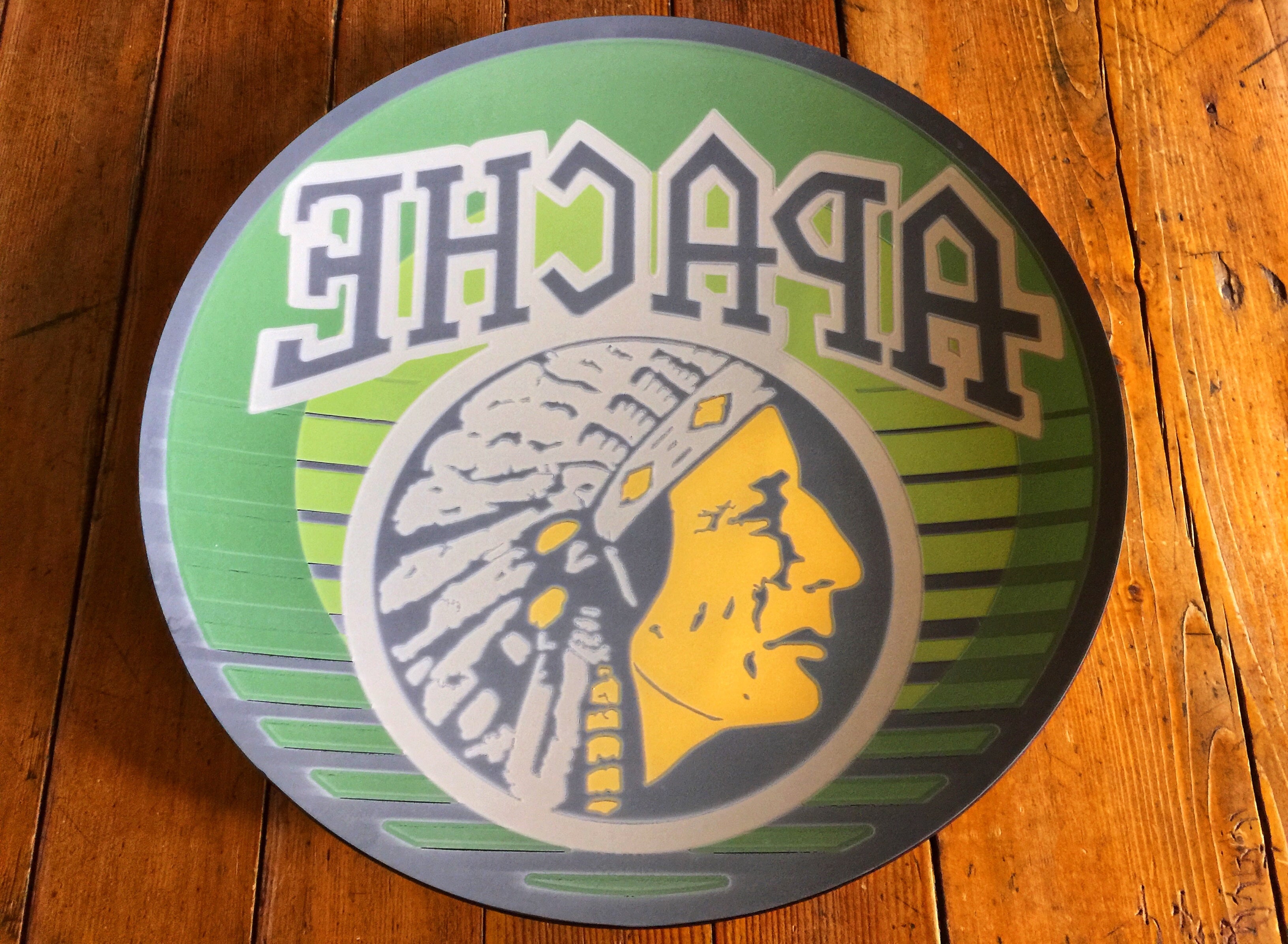 INAUGURAL GILLCO™ APACHE BEER PORCELAIN REVERSE ON GLASS (ROG) GLOBES