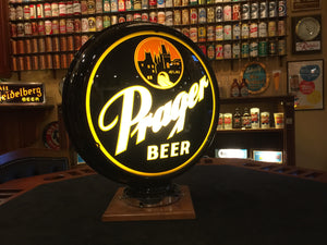 ATLAS PRAGER BEER GILLCO™ PORCELAIN REVERSE ON GLASS (ROG) GLOBES
