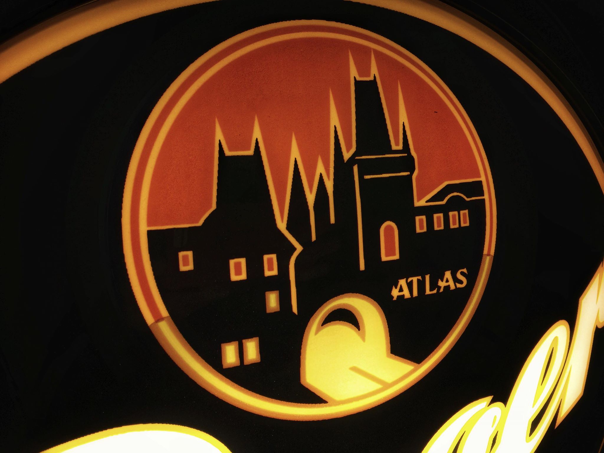 ATLAS PRAGER BEER GILLCO™ PORCELAIN REVERSE ON GLASS (ROG) GLOBES