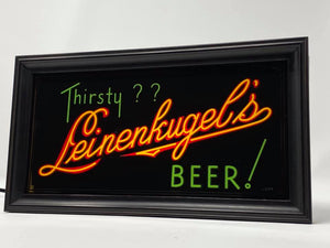 LEINENKUGEL BEER (THIRSTY?) CRYSTAL MANUFACTURING ILLUMINATED SIGN